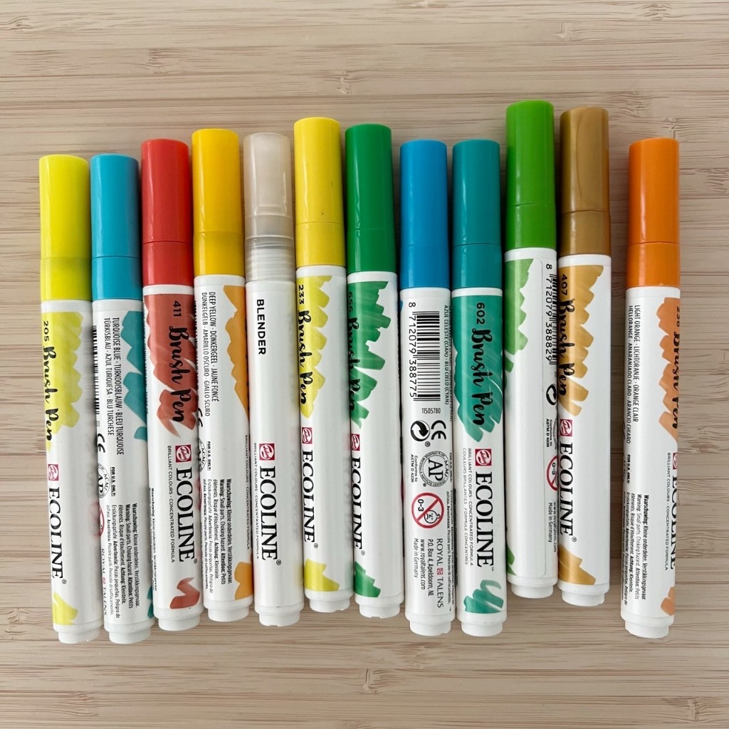 แท่งเดี่ยว : ปากกาหัวพู่กัน #ecoline