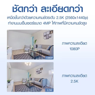 IMILAB C21 (GB V.) กล้องวงจรปิดภายในบ้าน wifi คมชัด2.5K แสดงภาพสีกลางคืน ใช้กับแอป Xiaomi Home -2Y