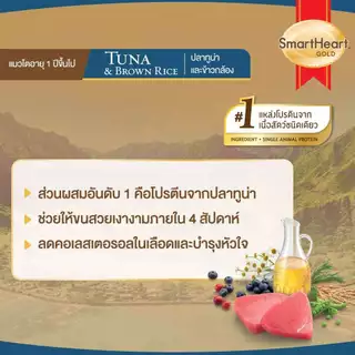 สมาร์ทฮาร์ท โกลด์ อาหารแมว ทูน่าแอนด์บราวน์ไรซ์ (1 กิโลกรัม)