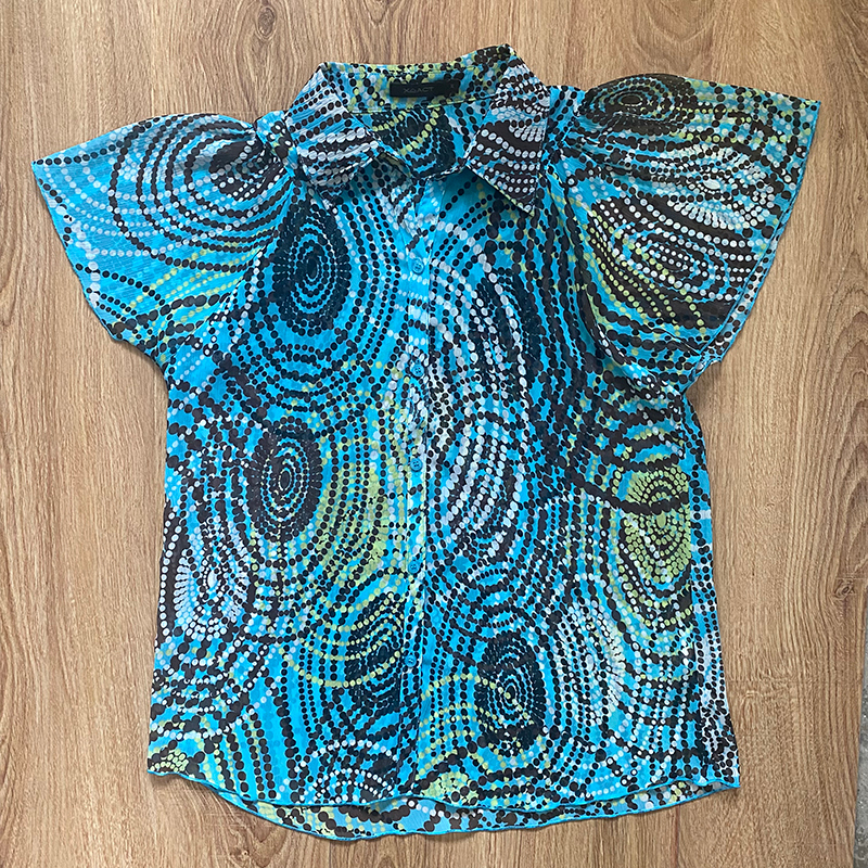 เสื้อผู้หญิง XACT (มือสอง) แขนระบาย (กรุณาอ่านรายละเอียดของขนาดสินค้าเพิ่มเติมด้านล่างนะคะ)