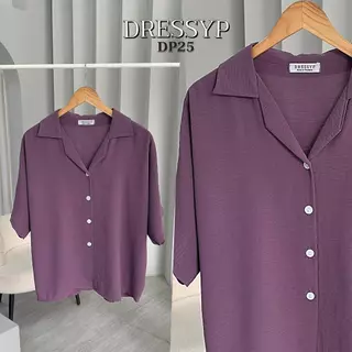 dressyp - Slub Batwing Shirt เสื้อเชิ้ตผู้หญิง คอปกฮาวาย เเขนค้างคาว ผ้าสลาฟ ใส่ง่าย ใส่สบาย DP25