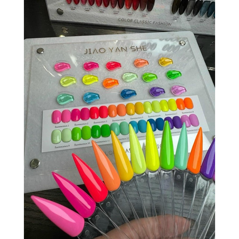 พร้อมส่ง Set สีเจลโทนนีออน JYS สีเจลsummerเรืองแสง ชุด 16 สี แถมฟรีชาร์ตสีสำเร็จ