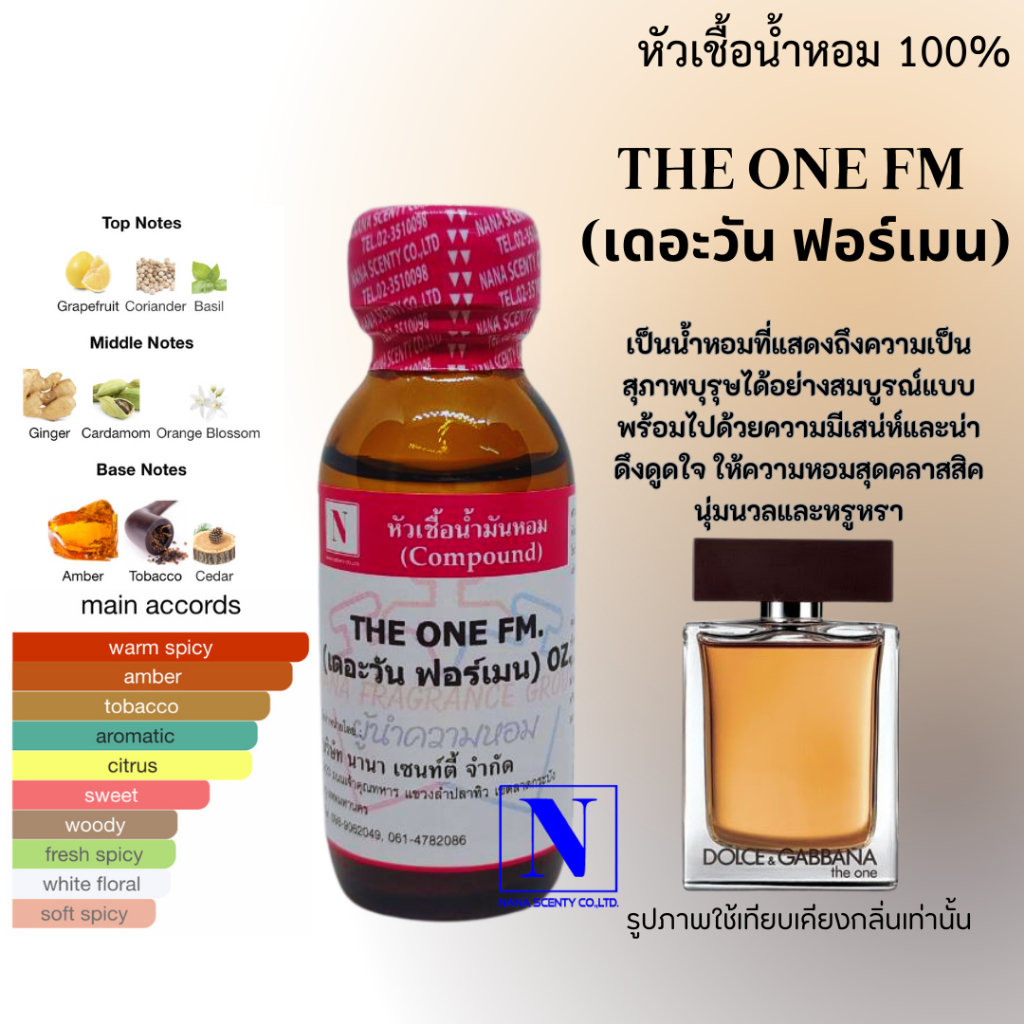 หัวเชื้อน้ำหอม 100% กลิ่นเดอะวัน ฟอร์เมน (THE ONE FM)