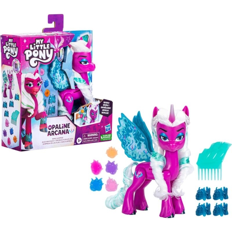 My Little Pony Dolls Opaline Arcana Wing Surprise, 5-Inch Toy Alicorn with Accessories