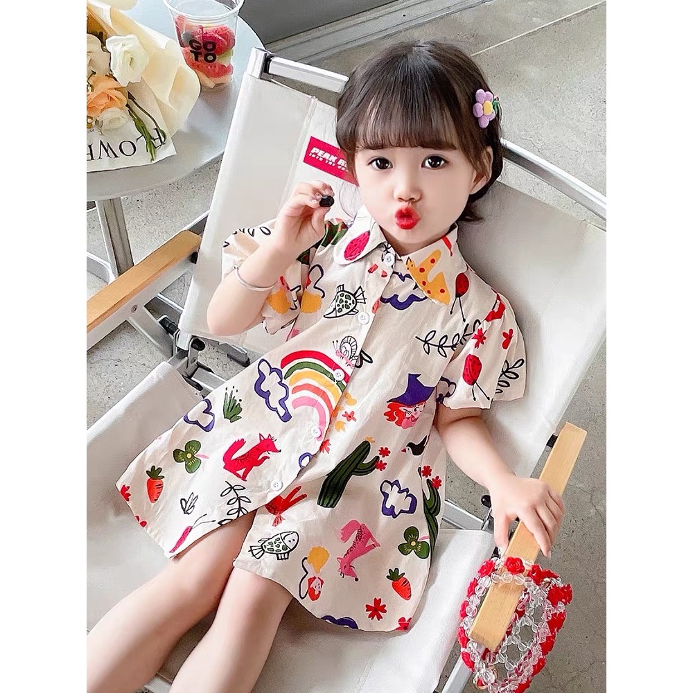 nana*K3124248*เดรสสั้นแขนตุ๊กตาสำหรับเด็กผู้หญิง น่ารับมากค่ะ