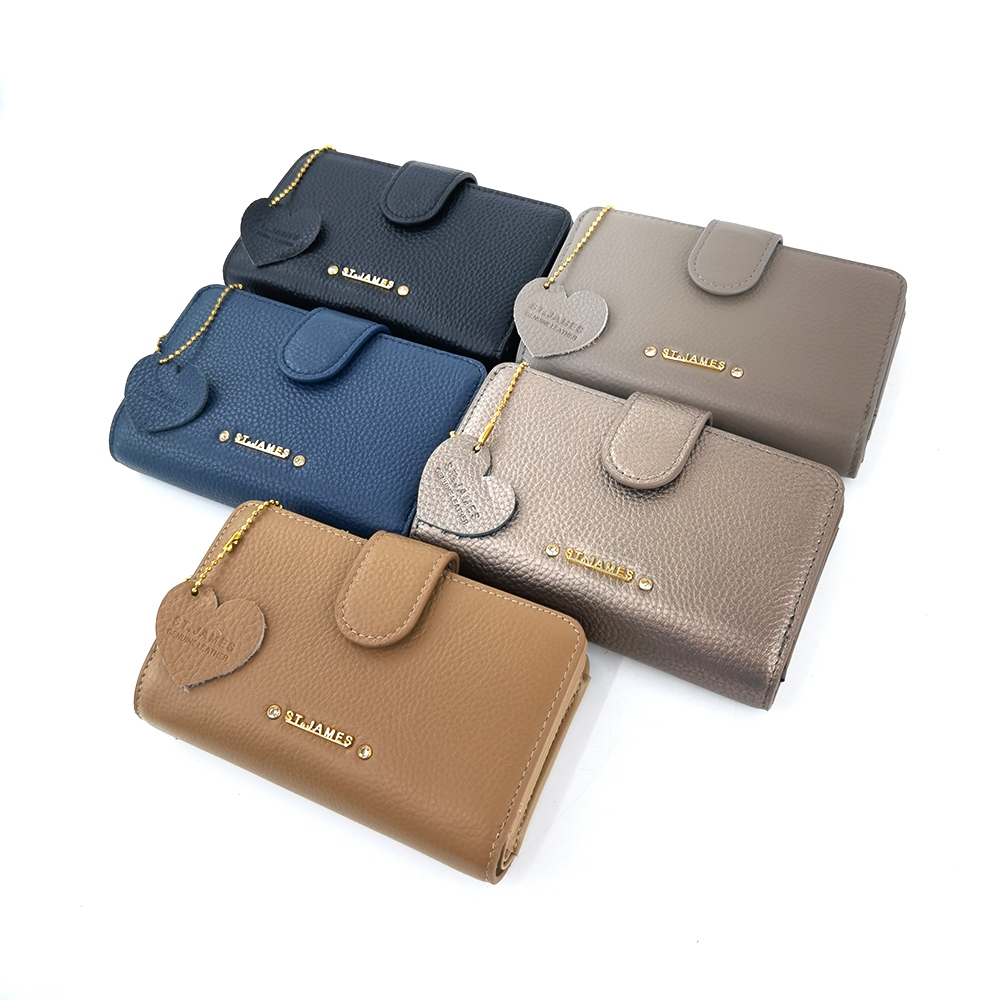 ST.JAMES กระเป๋าสตางค์หนังแท้/กระเป๋าสตางค์ใบสั้น รุ่น JEDA (มี 5 สี) | กระเป๋าสตางค์ ผู้หญิง