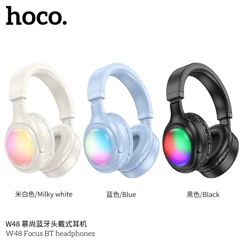 ใหม่!! HOCO W48 หูฟังบลูทูธ หูฟังครอบหูแบบไร้สาย Focus BT headphone บลูทูธเวอร์ชั่น 5.3 ของแท้ 100% พร้อมส่ง
