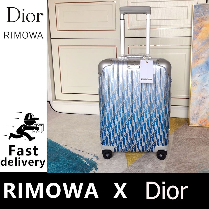 ของแท้ 100% RIMOWA Dior ชื่อร่วม กระเป๋าเดินทางหายาก blue