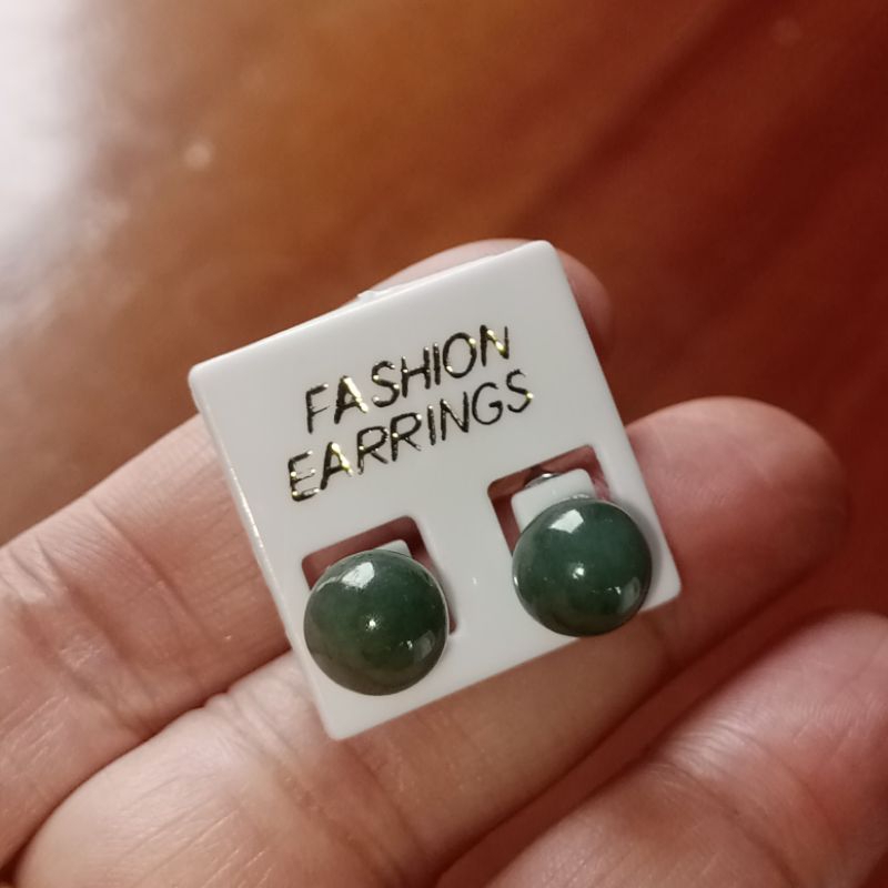 #7-8mm. #ต่างหูหยกพม่าแท้ #Natural Jadeite TypeA