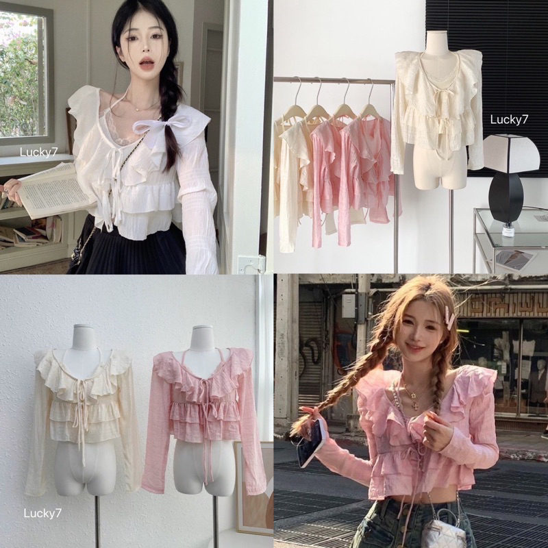 BY IRa (Y22) Kira 2-pieces Top Chiffon Set เซ็ทเสื้อ2ชิ้น ผ้าชีฟองKoreaม๊ากกก