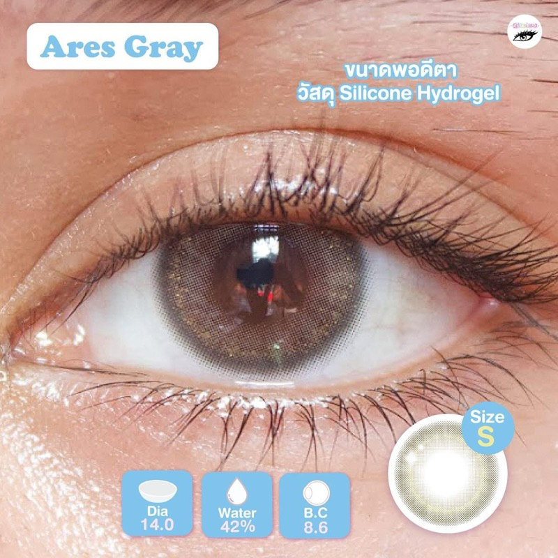 GLITZLENS ROCHE GRAY คอนแทคเลนส์รายเดือน DIA 14.0