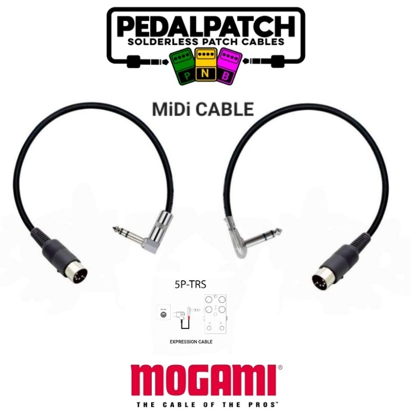 สาย MiDi CABLE (CONNEC 5P - TRS) ใช้สายสัญญาณ MOGAMI หัว PANCAKE & RIGHT ANGLE