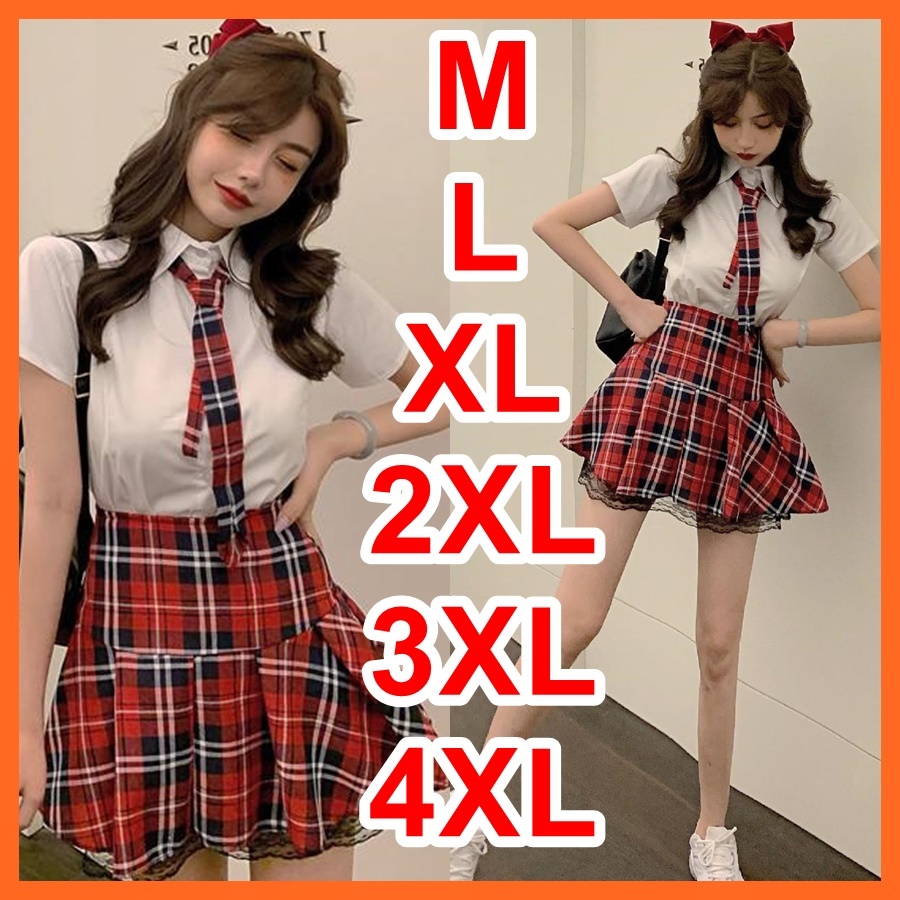 ชุดนักเรียนญี่ปุ่น JK size S-4XL ลายสก๊อต พร้อมส่งจากไทย