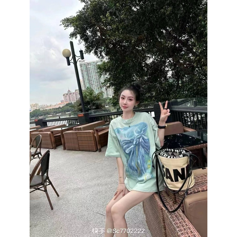 พร้อมส่ง เสื้อยืดคอกลม แขนสั้น สกรีนลายด้านหน้าแบบโรเซ่ TAG   YT- FACTORY ราคา ถูกที่สุด ดีลบีเคเค แกลเลอรีภาพที่ 5