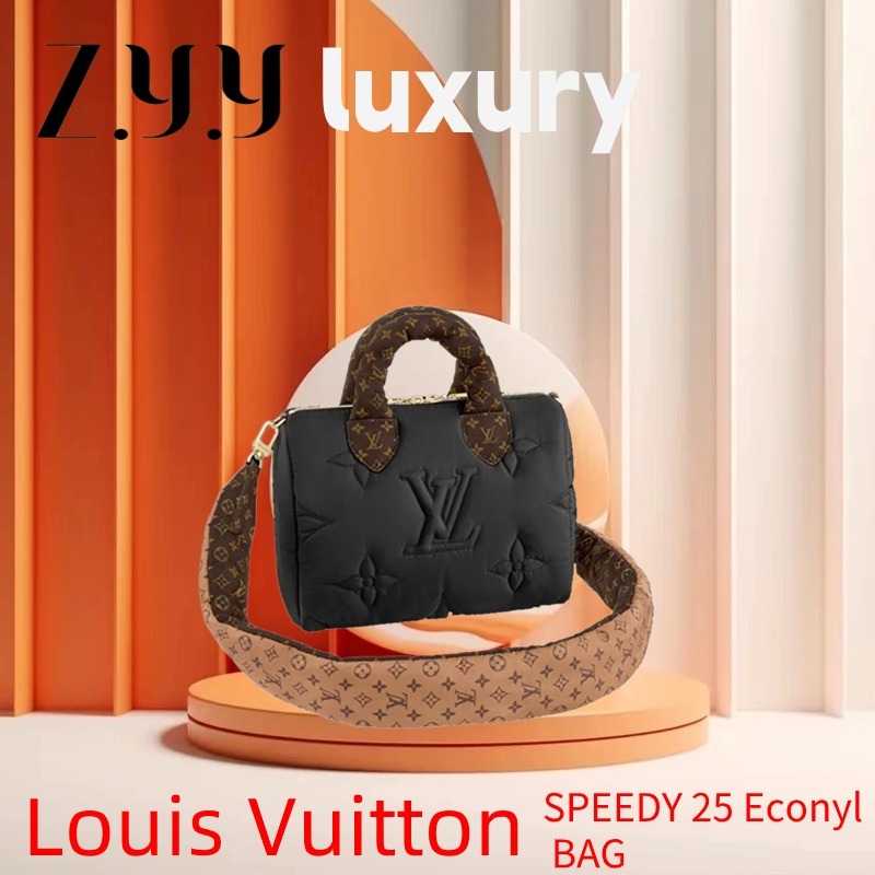 New Hot  ราคาพิเศษ Ready Stock หลุยส์ วิตตอง Louis Vuitton SPEEDY 25 Econyl Women's handbag M59008 Shoulder Bag