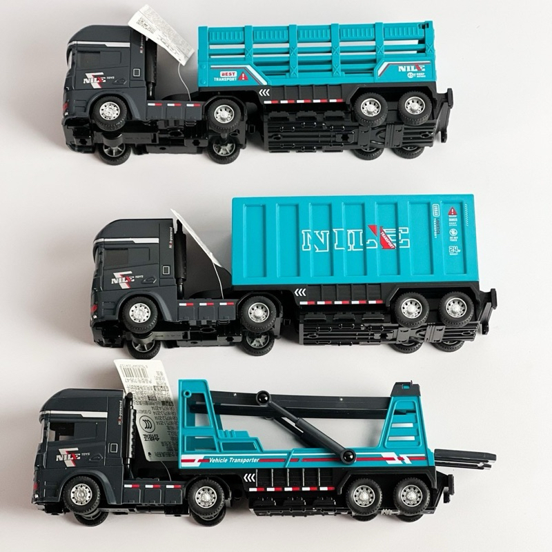 รถของเล่น เคลื่อนตัวได้จริง โมเดลพลาสติก รถบรรทุก รถตู้ Container รถสไลด์