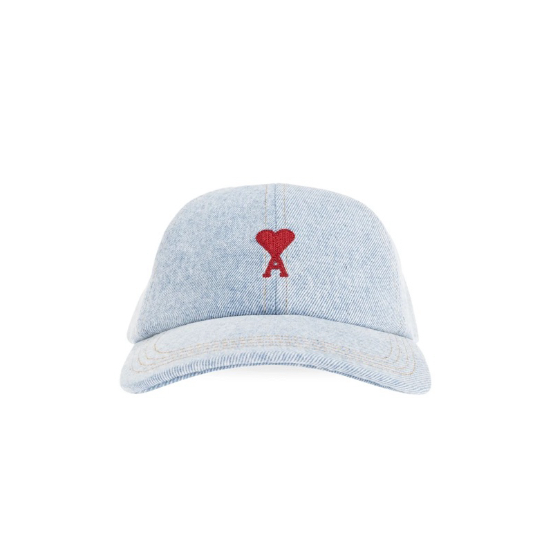พร้อมส่ง ของใหม่ หมวก AMI Paris Ami de Coeur Logo Embroidered Baseball Cap ยีนฟ้า