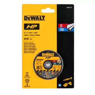 DEWALT รุ่น DW8711P3 ใบตัดเหล็ก-สแตนเลส 3 นิ้ว 3แผ่น สำหรับ DCS438