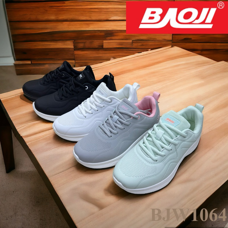 Baoji BJW 1064 รองเท้าผ้าใบ บาโอจิ size 37-43 สีดำ/ดำขาว/ขาว/เทา/เขียว ซล