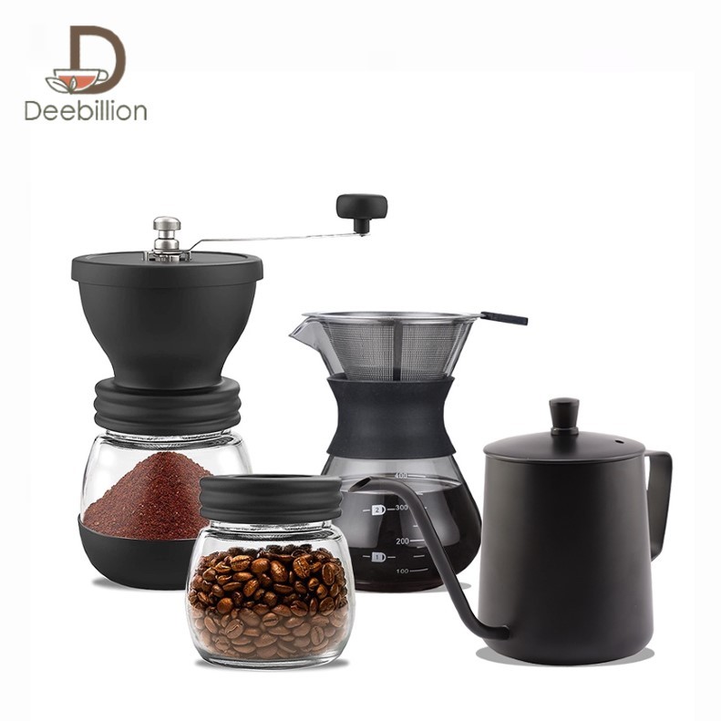 ชุดดริปกาแฟสด เซ็ตชงกาแฟ Coffee set ครบชุด ที่บดกาแฟ กรวยดริปกาแฟ กระดาษกรอง จับเซ็ตให้ครบ สำหรับมือใหม่ชงกาแฟ Deebillio