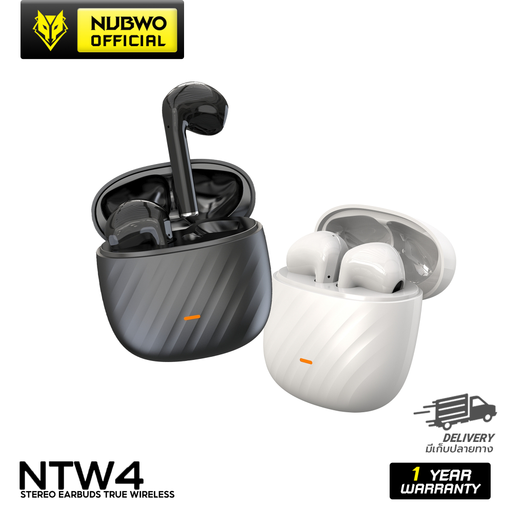 Nubwo หูฟังบลูทูธ ฟังเพลง แยกเสียงชัดเจน คมชัด ความจุแบตถึง 200 mAh มีโหมดชาร์จไร้สาย รุ่น NTW-04 สินค้ารับประกัน 1 ปี
