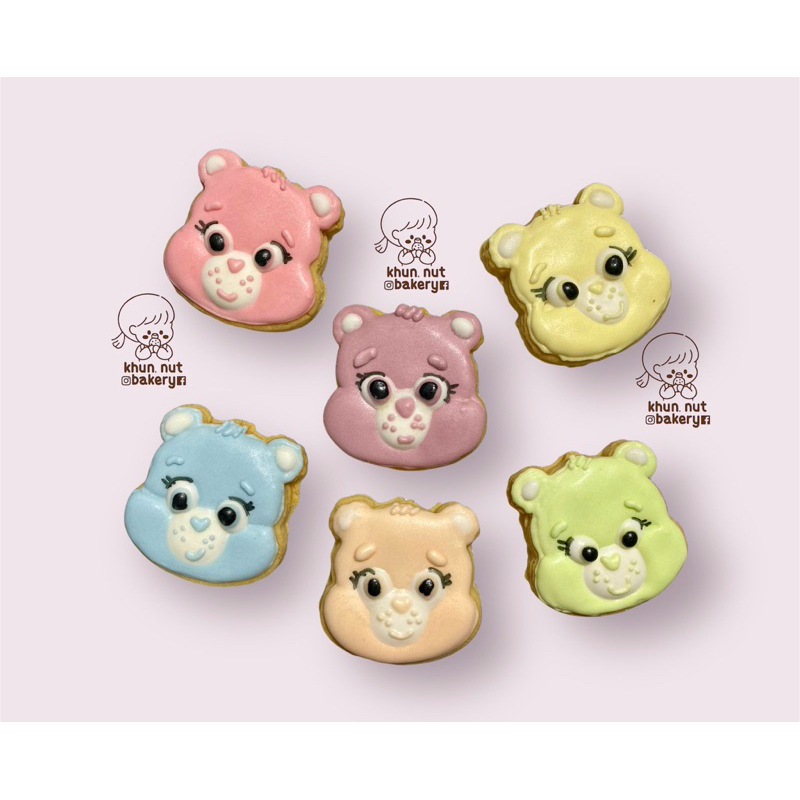 Care Bears cookies. คุกกี้รูปน้องหมีแคร์แบร์ ขนาดชิ้นคุกกี้ 5 cm.