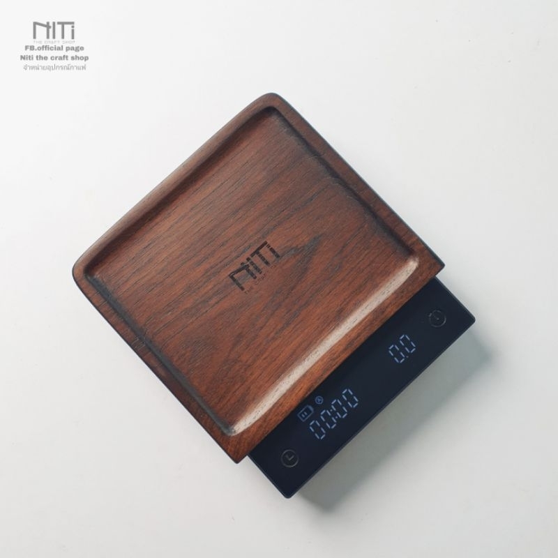 แผ่นไม้สัก รองเครื่องชั่ง  สำหรับรุ่น Timemore Miror งานโดย Niti The Craft Shop