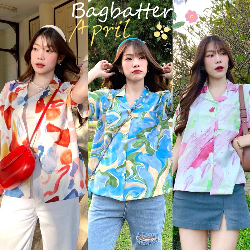 เสื้อเชิ้ตฮาวาย สีสุดชิค ใส่เย็นสบายไม่ร้อน อกเสื้อ40"