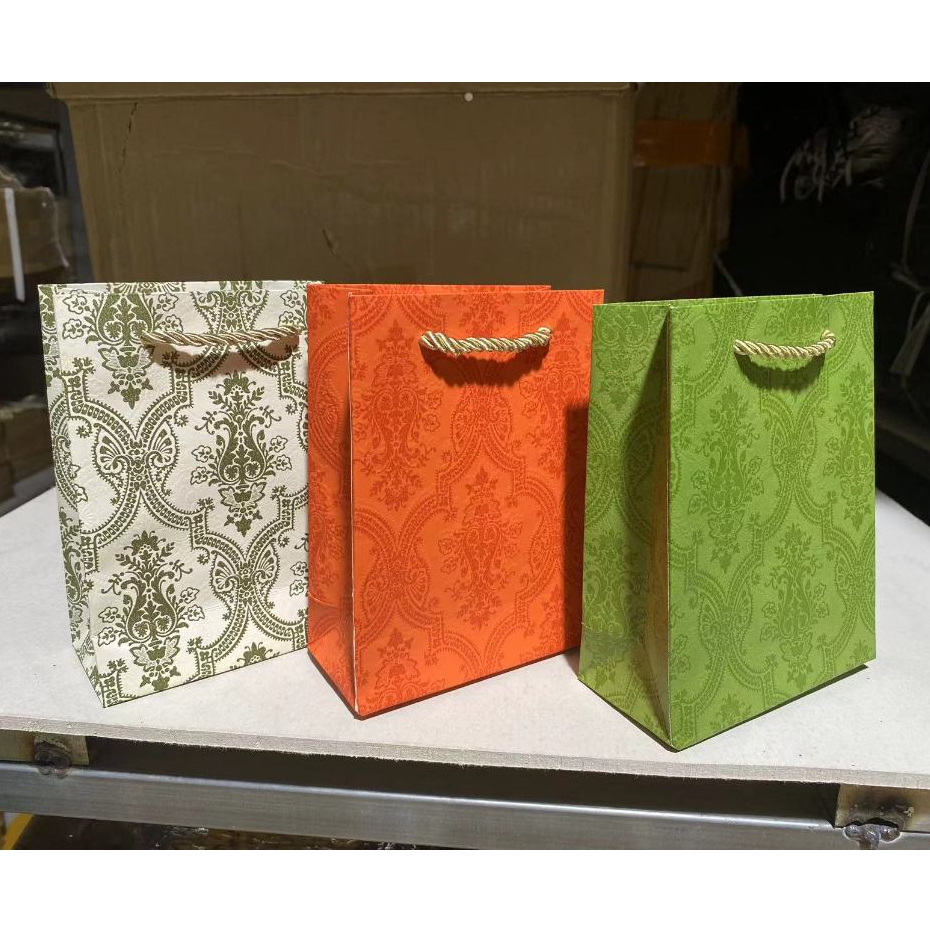 🌼Flower🌼ถุงกระดาษลายไทย ใบเล็ก แนวตั้ง ใส่ของขวัญ เครื่องประดับ