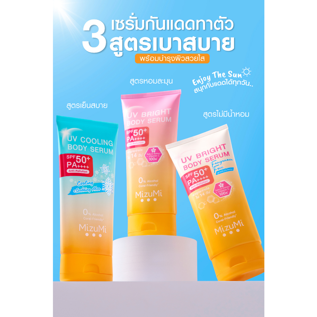 เซรั่มกันแดดทาตัวสุดฮิต MizuMi UV Bright Body Serum SPF50+ ตัวดัง  180ml