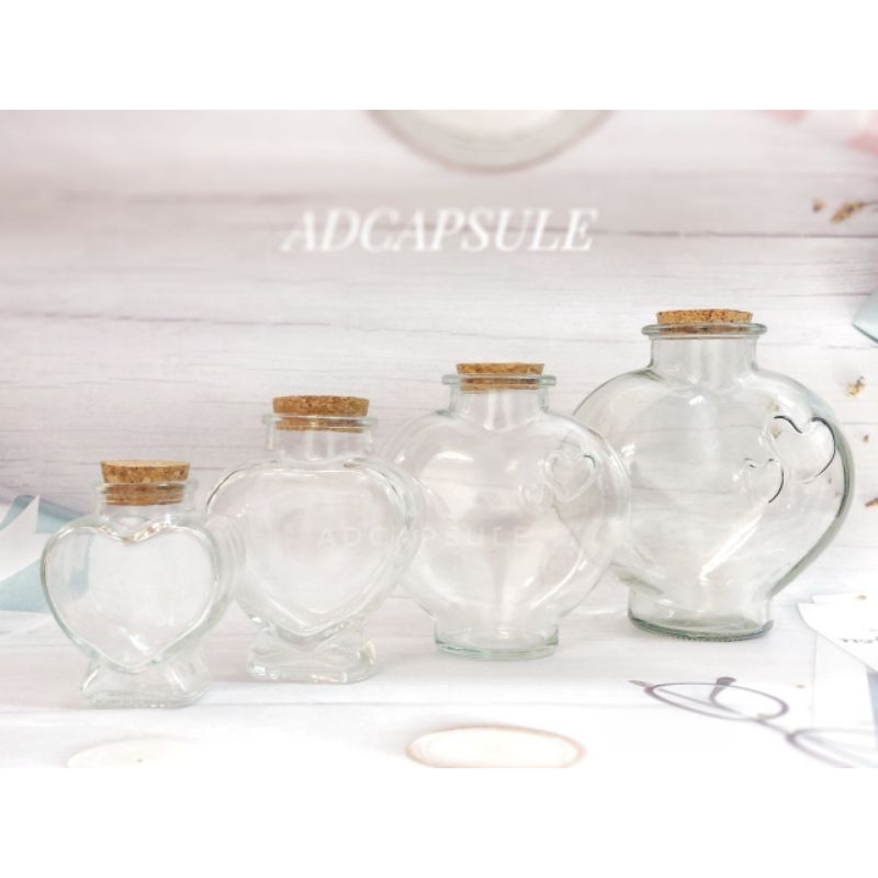 ขวดโหลแก้วหัวใจ ขวดแก้วรูปหัวใจ