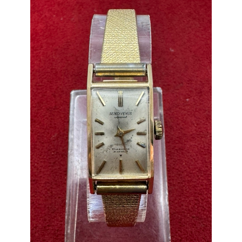 SEIKO VENUS Special DIASHOCK 21 JEWELS ระบบไขลาน ตัวเรือนทอง 14K Gold Filled นาฬิกาผู้หญิง มือสองของแท้