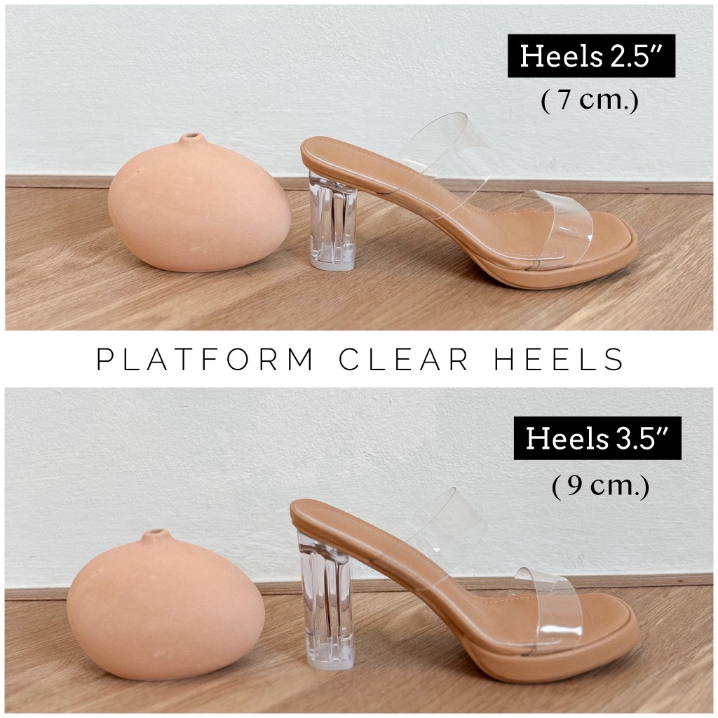 [พร้อมส่ง] WEAR.SOUL #S576-Platform Clear Heels