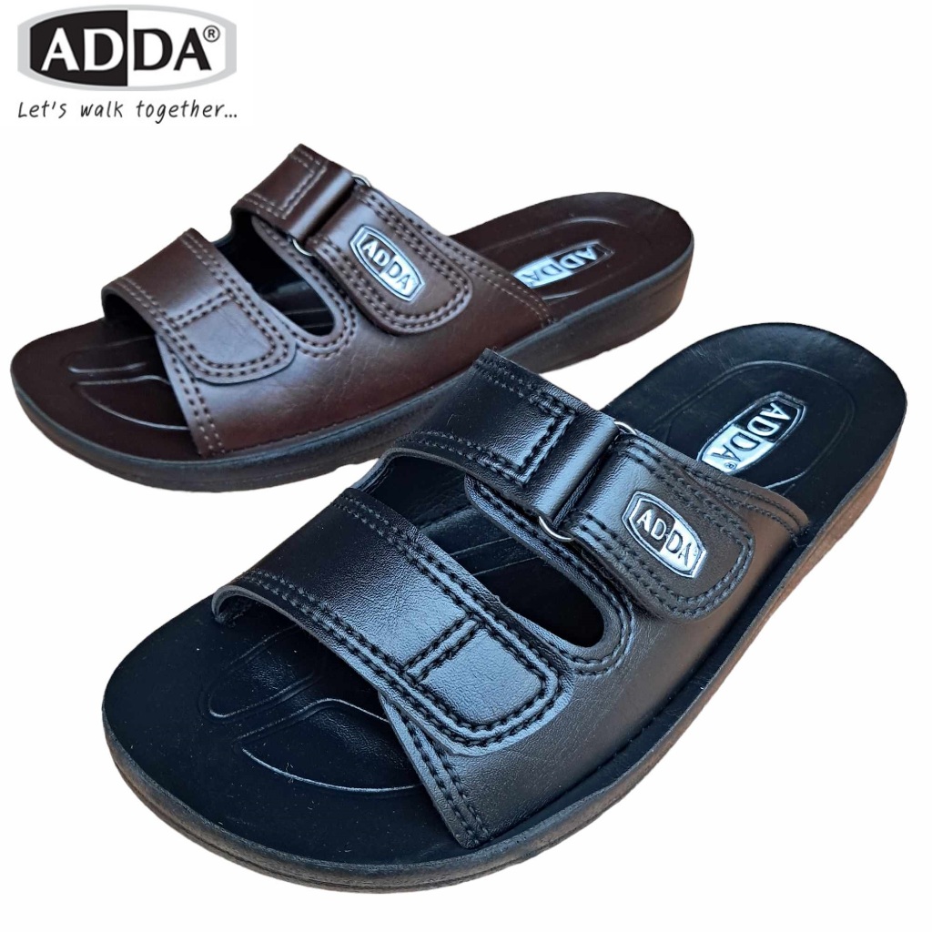 รองเท้าแตะ ADDA รุ่น 7F21 หนัง PU งานกล่อง ทรงเข็มขัดสองตอน ของเเท้ 100%