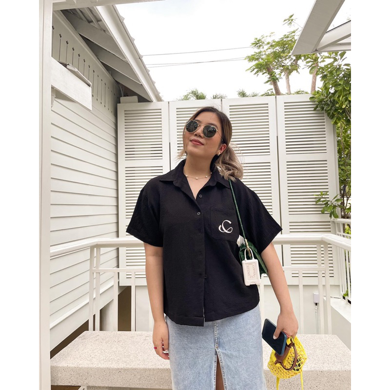 เสื้อเชิ้ตแขนสั้น แบรนด์ Copper.Bkk สี Black