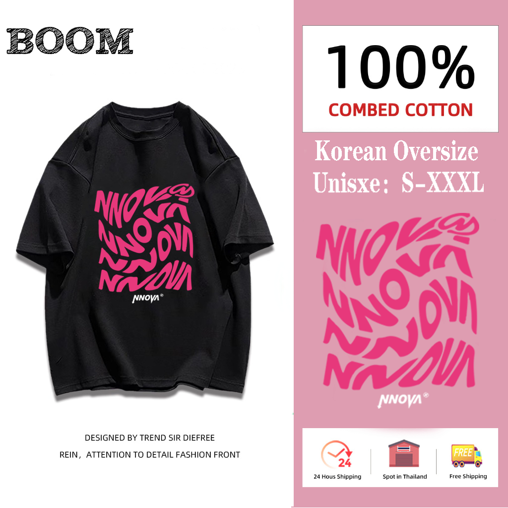 พร้อมส่ง เสื้อยืดแขนสั้น ผ้าฝ้าย ขนาดใหญ่ โอเวอร์ไซซ์ แฟชั่นสไตล์เกาหลี ไซซ์ S-XXXL