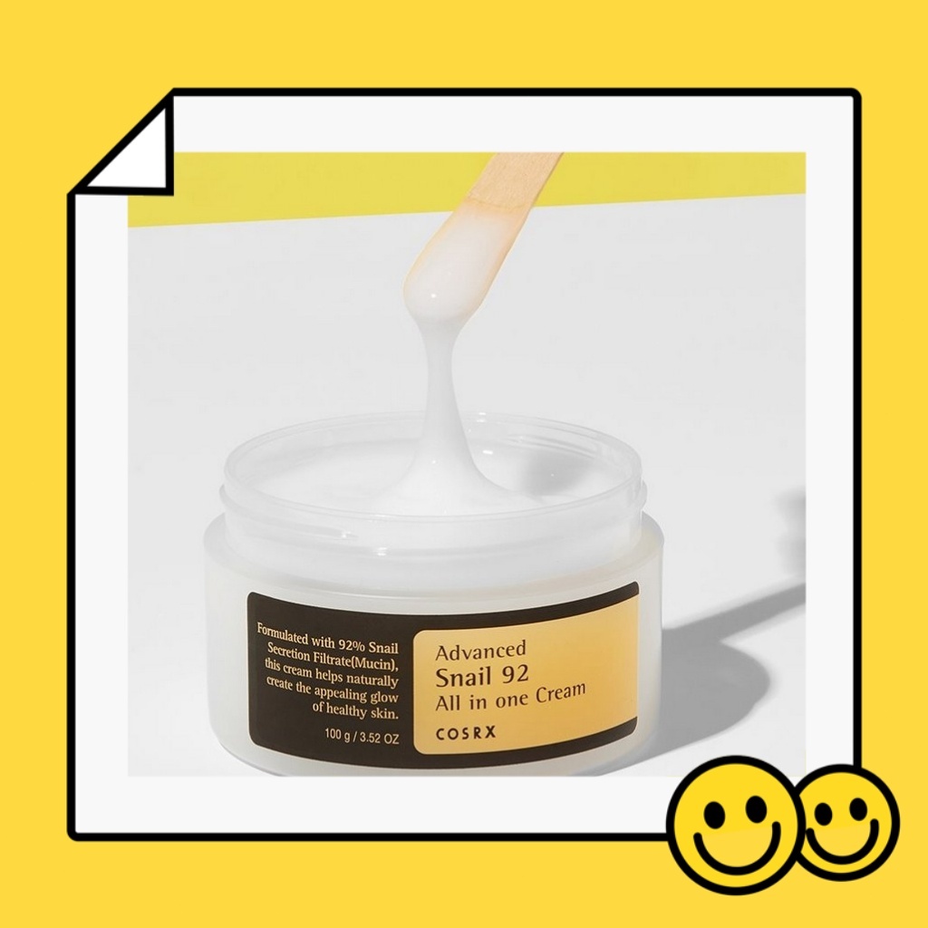 COSRX Soothing Moisturizing Moisturizing ครีมบำรุงผิวหน้า พรีเมี่ยมสเนล 92 เมือก ออล วัน ครีม 100ml