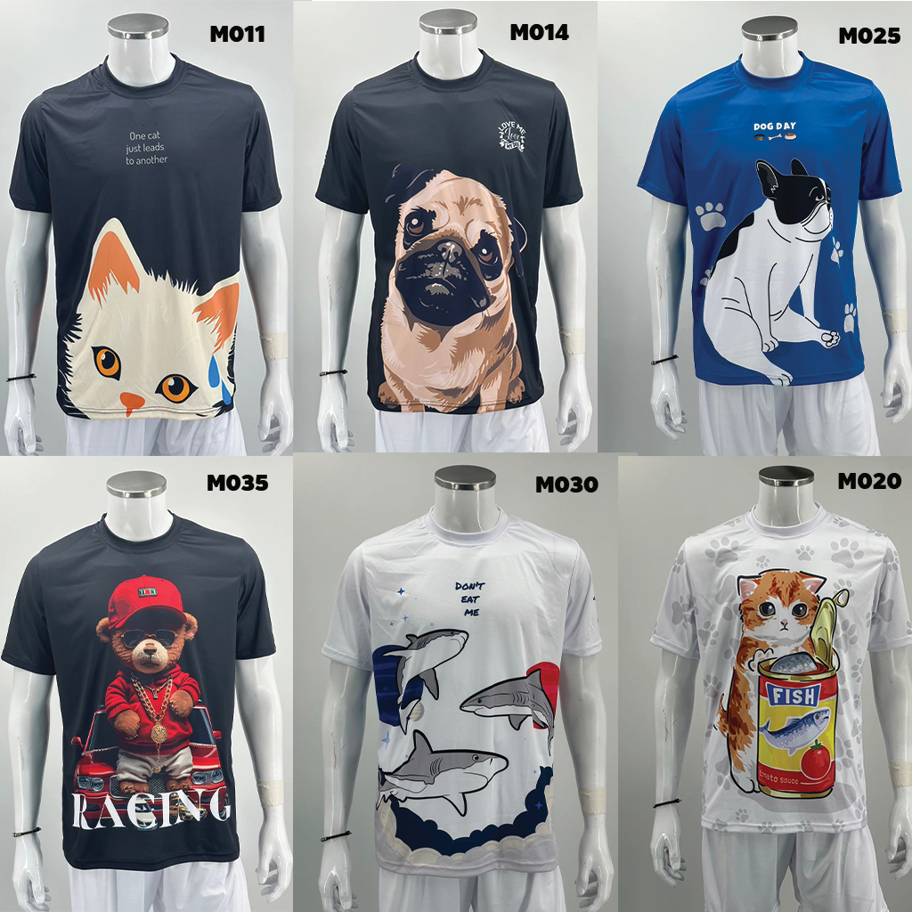 เสื้อยึด พิมพ์ลาย สีไม่ตก ไม่หด ใส่สบาย แห้งไวมาก