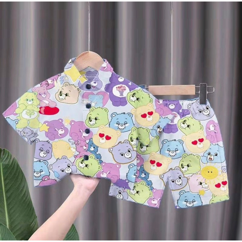 ชุดเซ็ตเด็กลายแคร์แบร์ ผ้านิ่มลื่นใส่สบาย มาครบไซส์ ชายหญิงใส่ได้ พร้อมส่ง