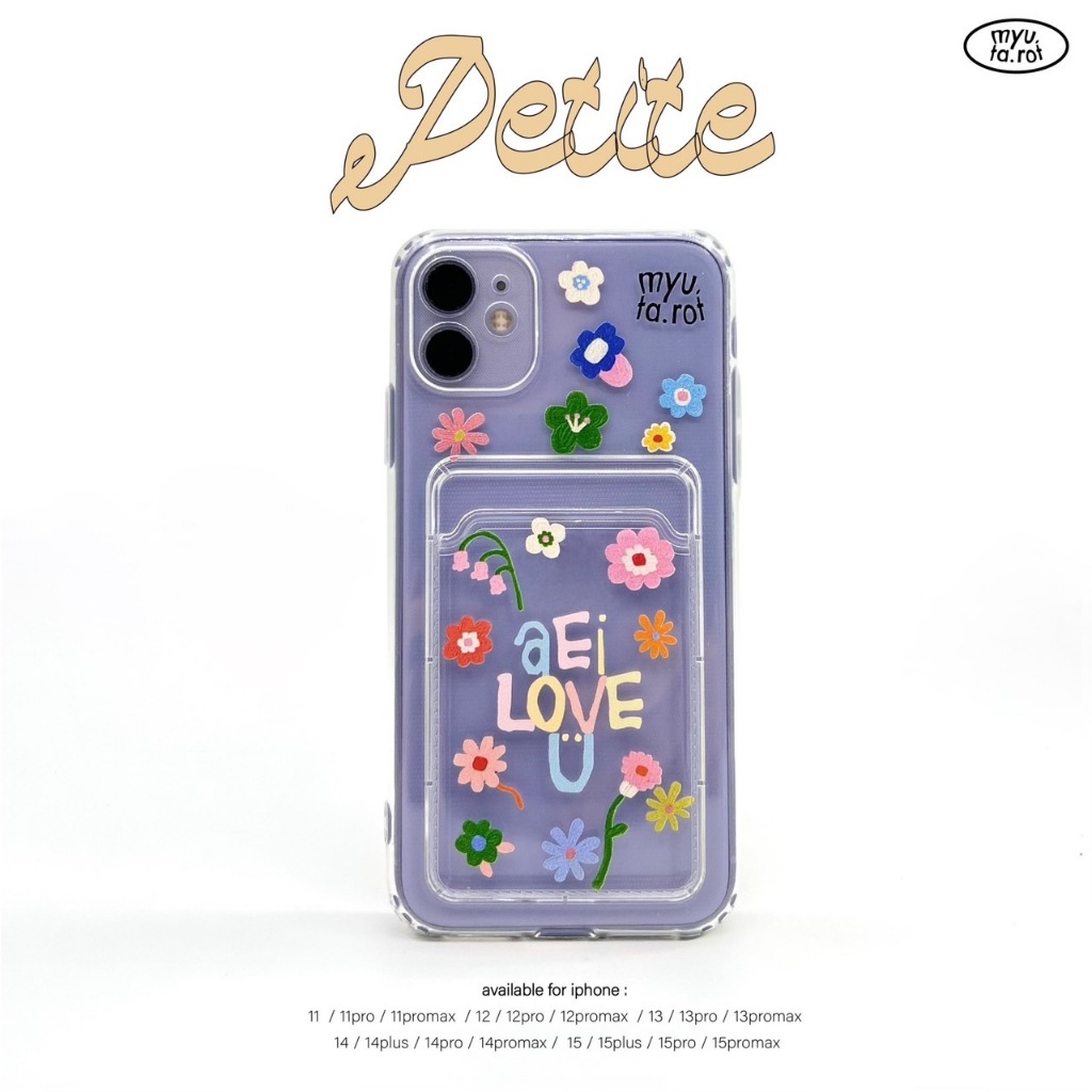 myutarot เคสมือถือใส่บัตร สำหรับไอโฟน ลาย Petite เคสมือถือ เคสใส่การ์ด เคสน่ารัก