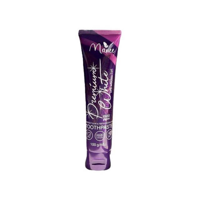 (ราคา1หลอด) ยาสีฟัน Manee Premium White มณี พรีเมี่ยม ไวท์ ปริมาณ100g