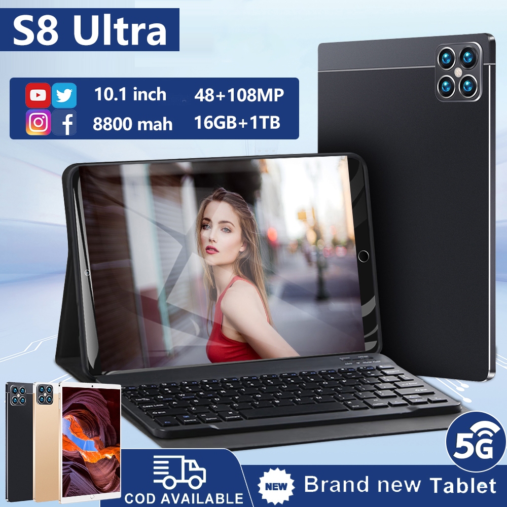 Tablet S8 Ultra 10.1นิ้ว 16GB+512GB แท็บเล็ต Android12 แทปเล็ต สองซิมโทร 5G WIFI แท็บเล็ตโทรไ รับประกัน 1ปี