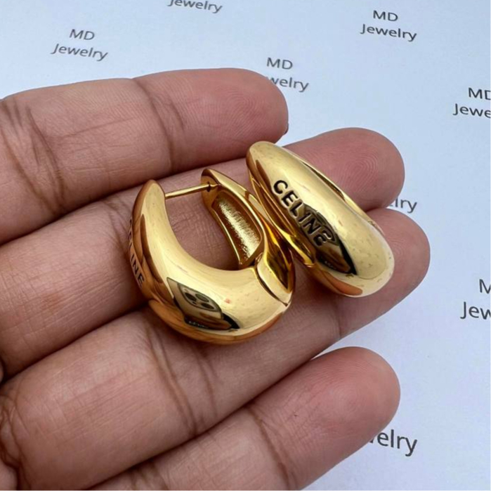 ต่างหู C ทองเหลือง ออริ ไม่แพ้ ไม่ลอก ไม่คัน พร้อมส่ง ชุบอิออนสูญญากาศ พร้อมส่ง