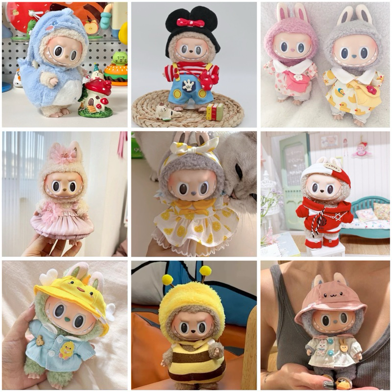 ชุดตุ๊กตา 15cm   ตุ๊กตาไอดอล Fuggler ลาบูบู้ กานูเล่ labubu