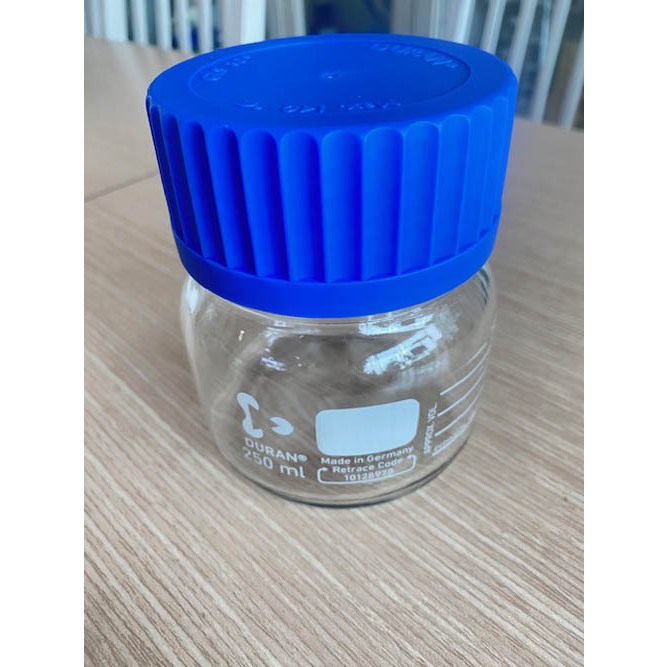 Laboratory Bottle Wide Neck ขวดดูแรน แบบ ปากกว้าง 250ML 500ML 1000ML ยี่ห้อ Duran ประเทศ Germany ขวดดูแรน ขวดใส่สารสีใส