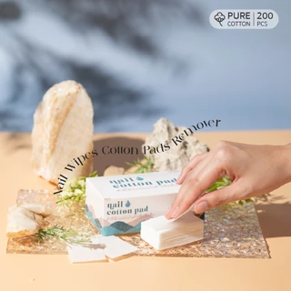 สำลีคุณภาพไร้ขน U-DELI สำหรับล้างเล็บ 200แผ่น แผ่นบางแข็ง ไม่มีขุย ไร้ขน Lint Free Nail Cotton Pads