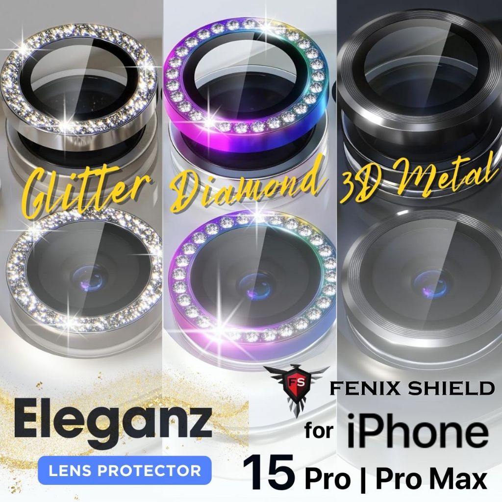 (ส่งทันที) กระจกกันรอย เลนส์กล้อง FenixShield Aluminium Lens ELEGANZ สำหรับ iPhone 15 Pro / Pro Max