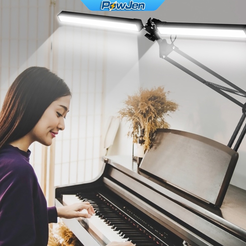 ไฟตั้งโต๊ะ 24W ไฟหนีบโต๊ะ โคมไฟ 3สี ไฟโต๊ะคอม ใช้ อ่านหนังสือ ปรับขึ้น-ลงได้ 2LED Desk Lamp