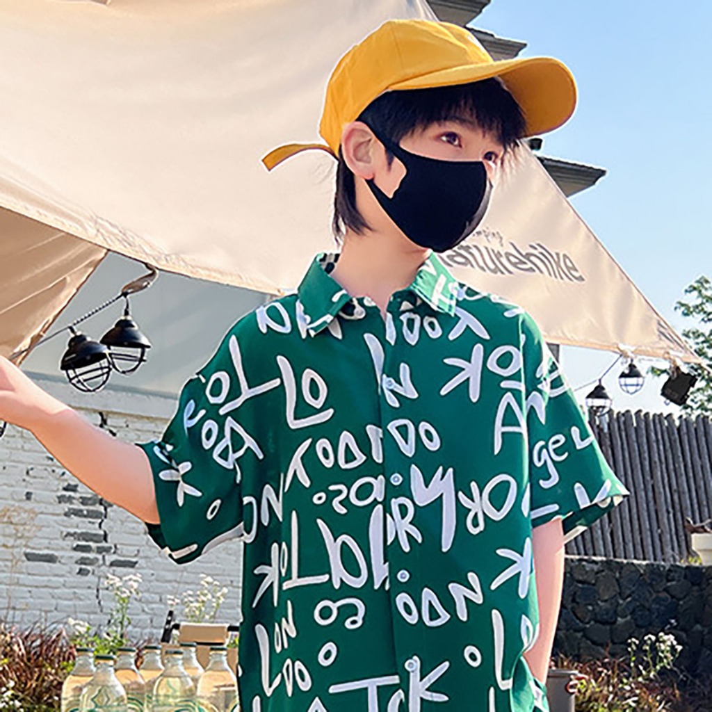 Beryl kids🌸ชุดเซ็ทเด็ก แฟชั่น🎀เสื้อแขนสั้นพิมพ์ลายตัวอักษร กางเกงขาสั้น ชุดชายหาด หล่อๆ ใส่สบาย ฤดูร้อน รูปที่ 7