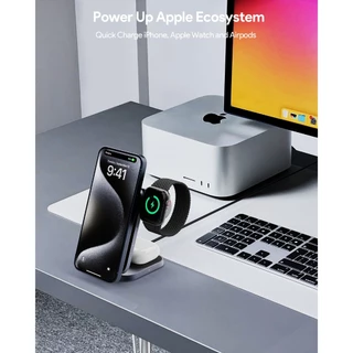 AUKEY แท่นชาร์จไร้สาย Qi2 15W 3-in-1 | Reddot Winner | พับได้ MFW Certified LC-MC312